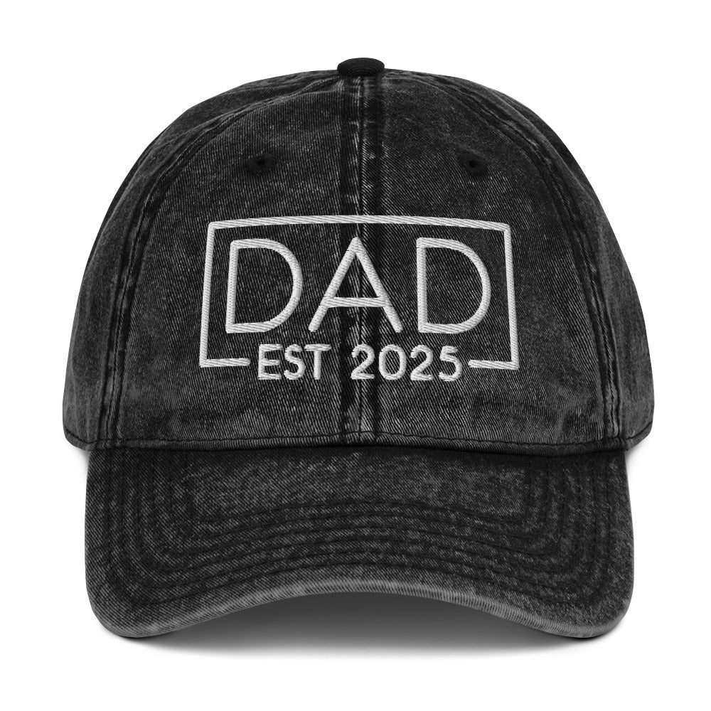 New Dad Est. 2025 Vintage Baseball Cap