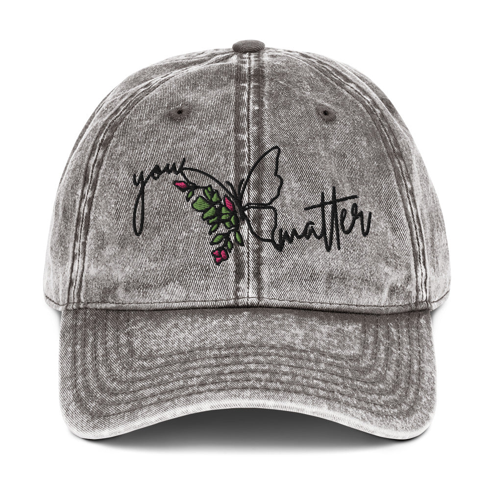 You Matter Vintage Baseball Cap Black Text
