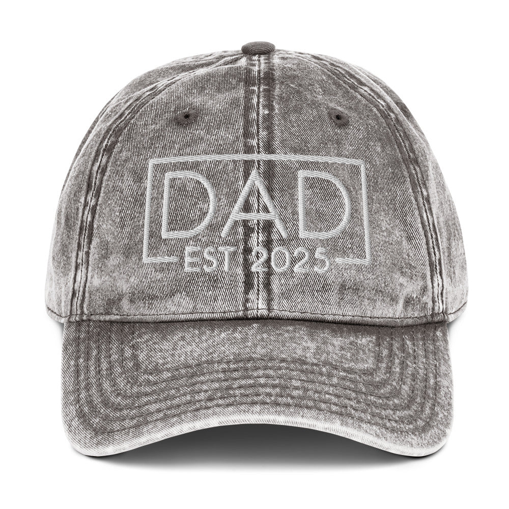 New Dad Est. 2025 Vintage Baseball Cap