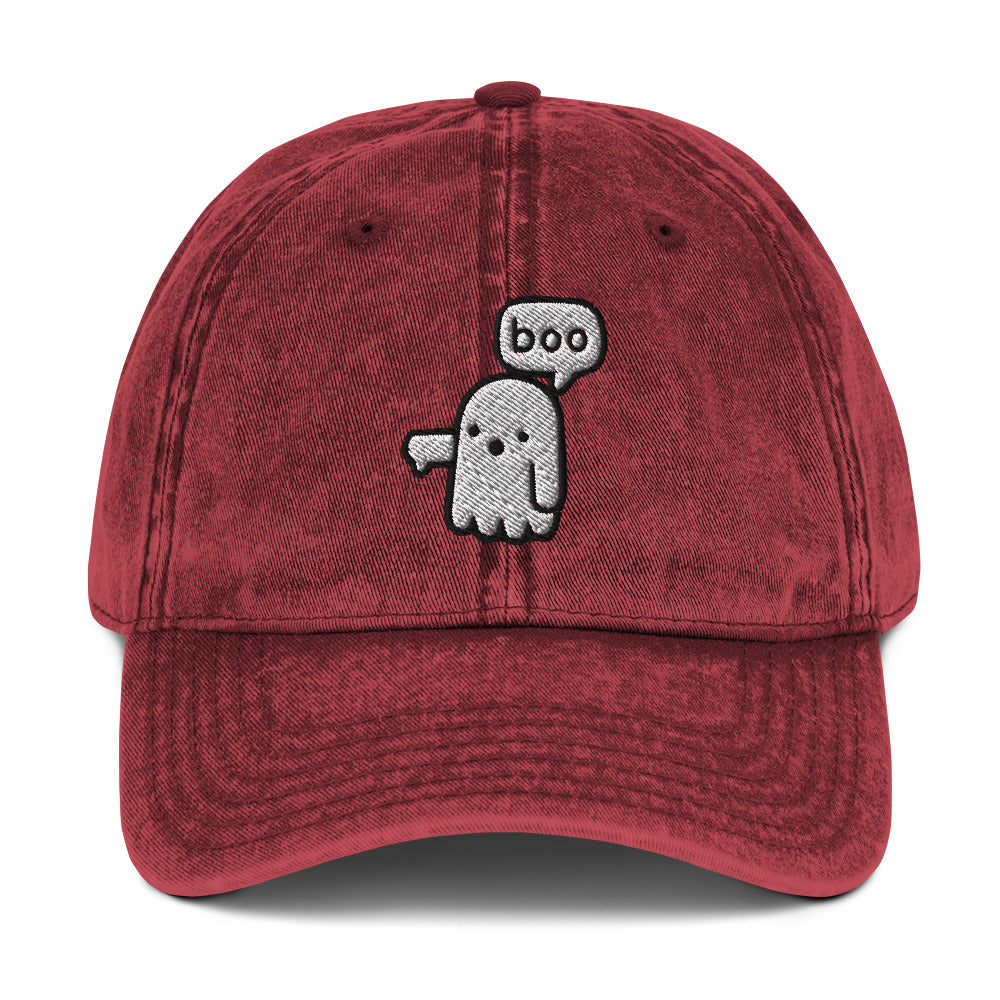 Boo Ghost Halloween Vintage Baseball Cap
