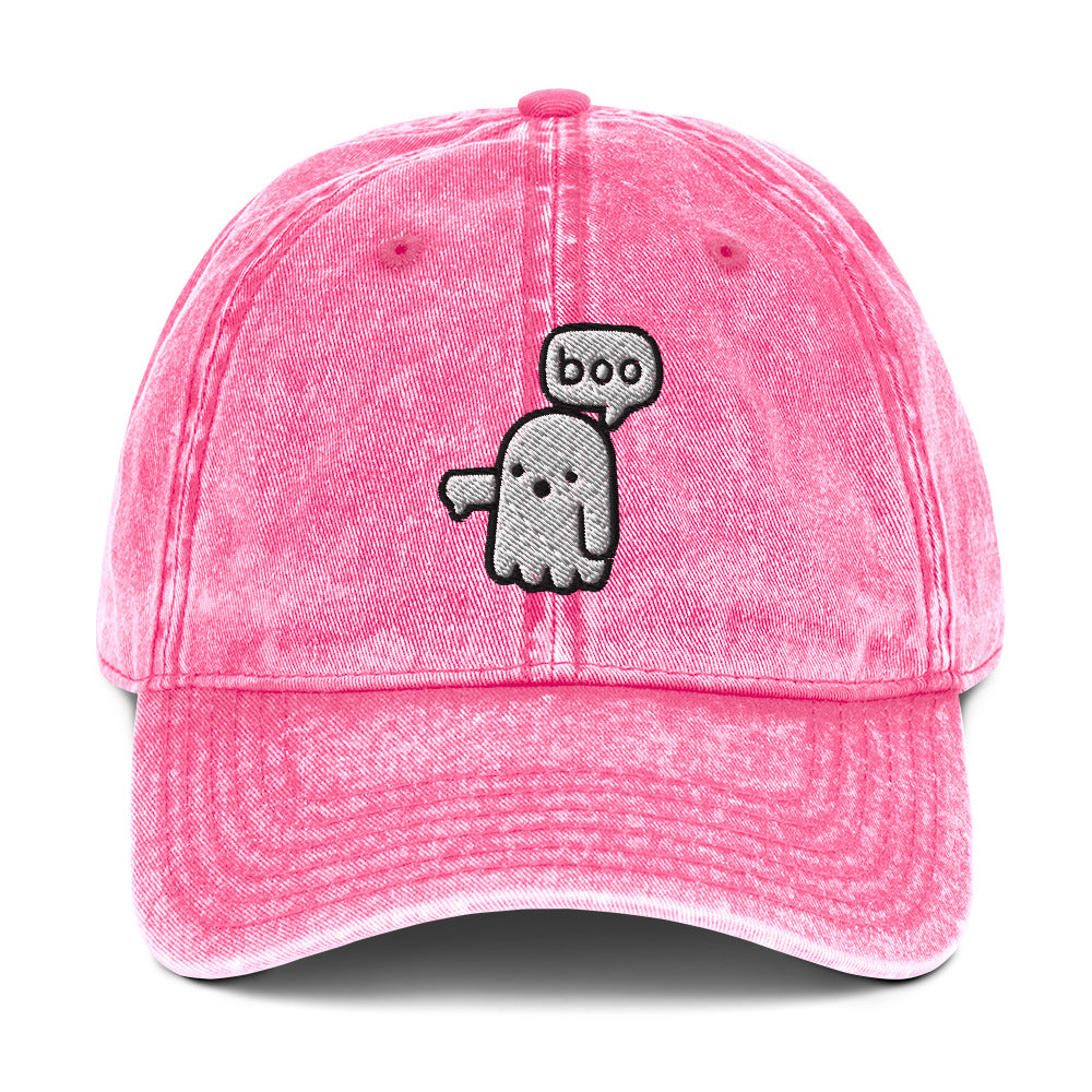 Boo Ghost Halloween Vintage Baseball Cap