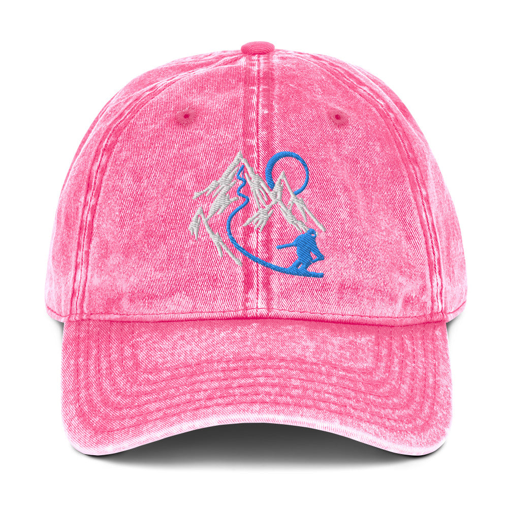 Mountain Skier Vintage Baseball Cap