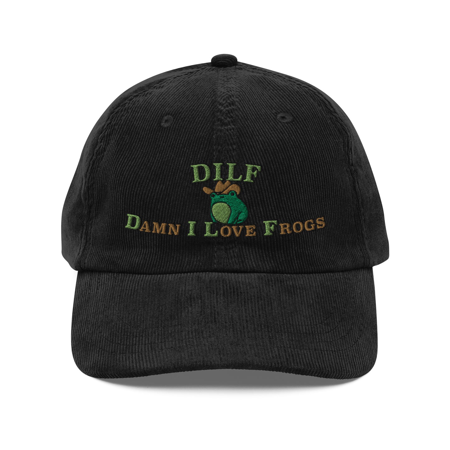 DILF Damn I Love Frogs Corduroy Cap