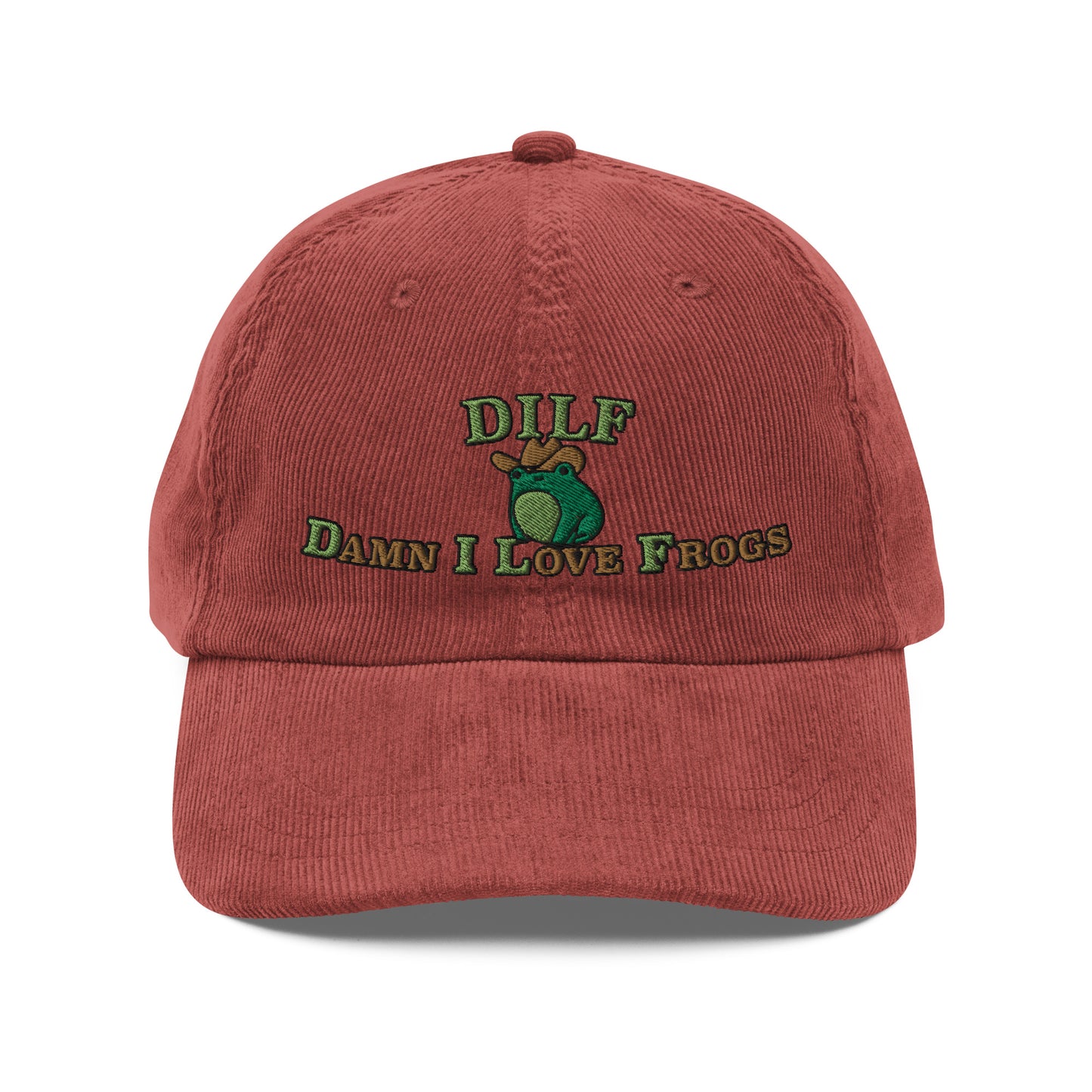 DILF Damn I Love Frogs Corduroy Cap