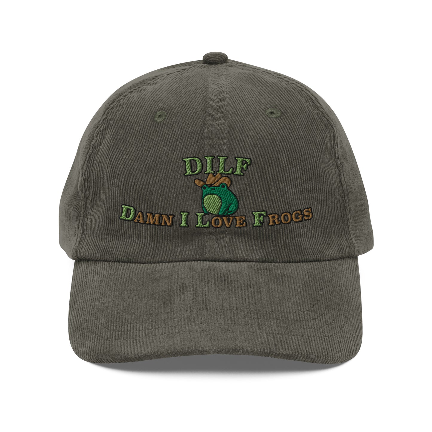 DILF Damn I Love Frogs Corduroy Cap