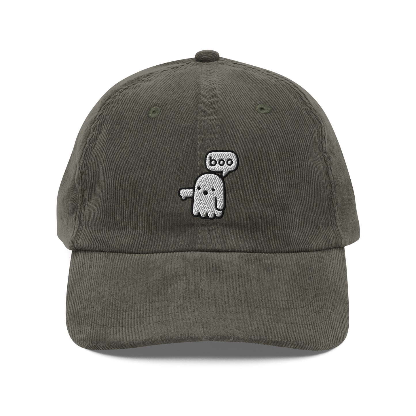 Boo Ghost Halloween Corduroy Cap
