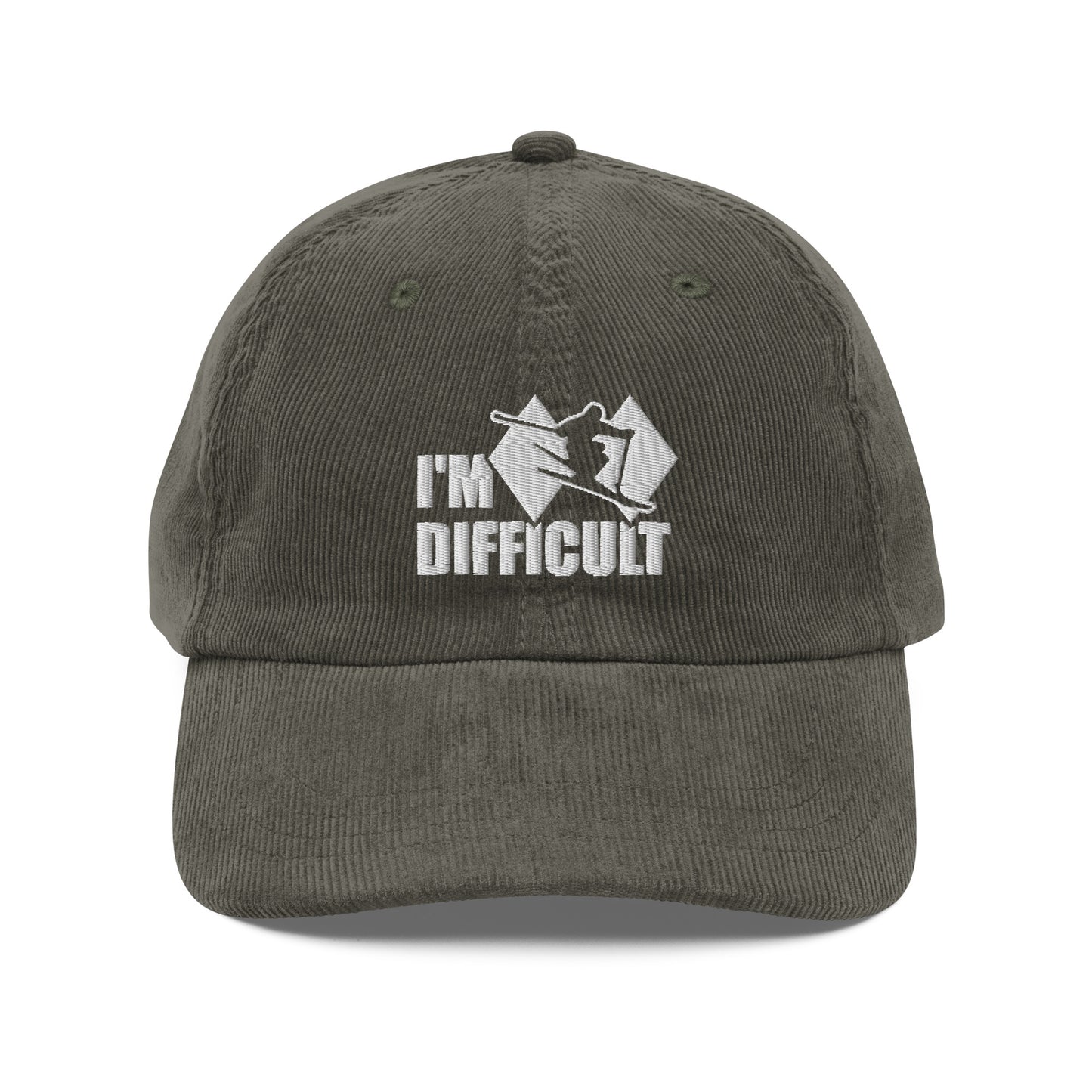 I'm Difficult Skiing Corduroy Cap