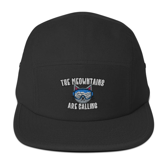 The Meowntains Are Calling Skiing 5 Panel Hat