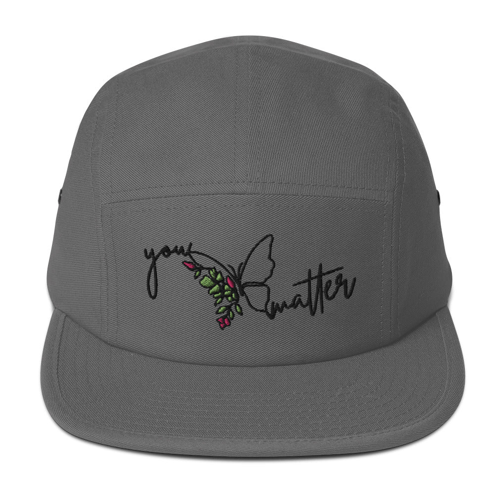 You Matter 5 Panel Hat Black Text