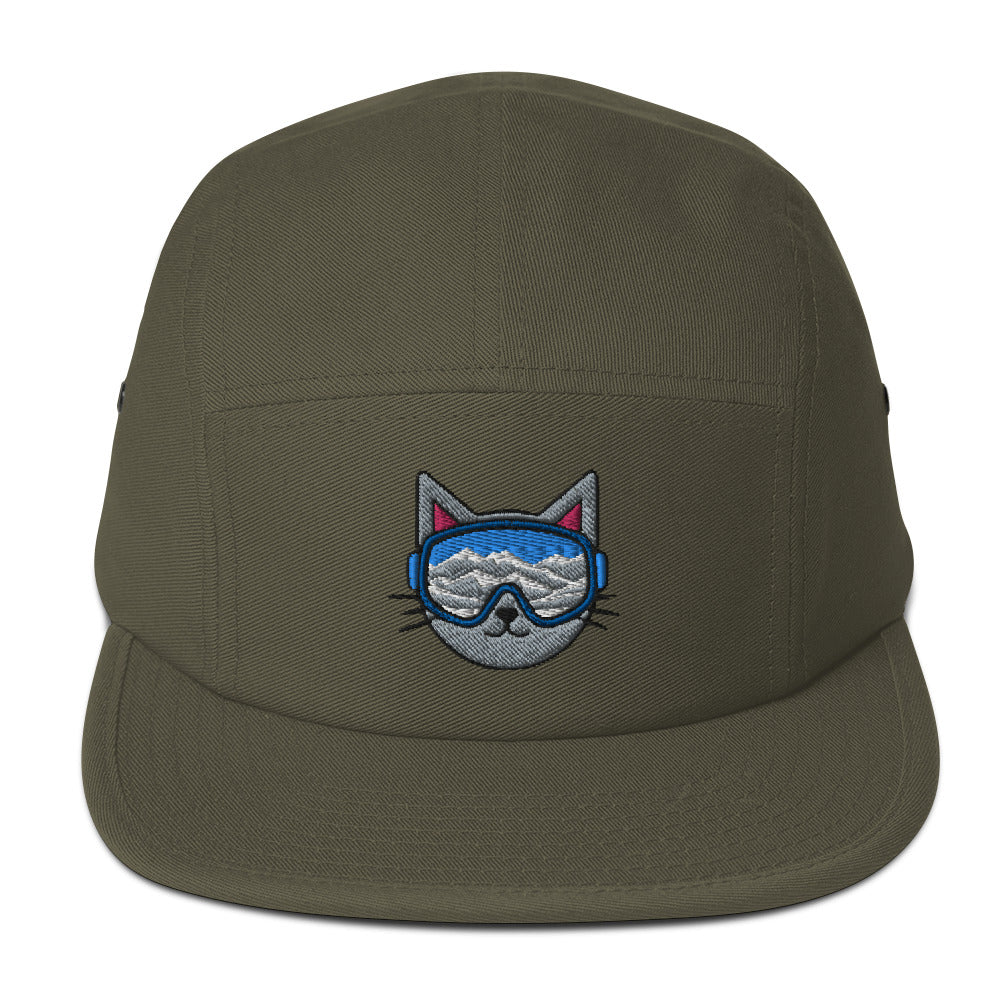 Kitty Cat Ski Goggles 5 Panel Hat