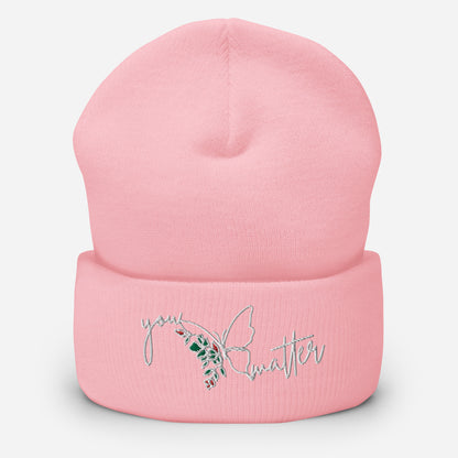 You Matter Beanie White Text