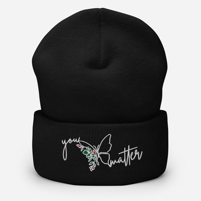 You Matter Beanie White Text