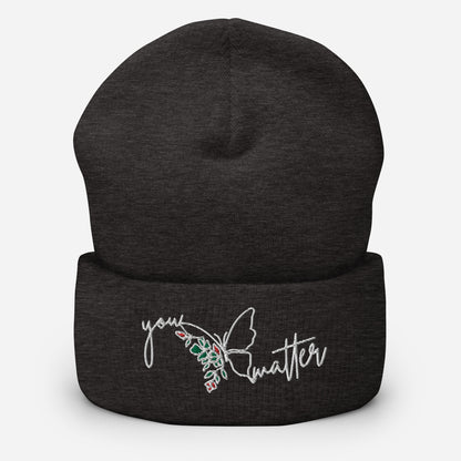 You Matter Beanie White Text