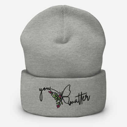 You Matter Beanie Black Text