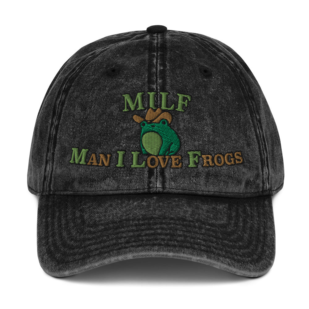 MILF Man I Love Frogs Vintage Baseball Cap