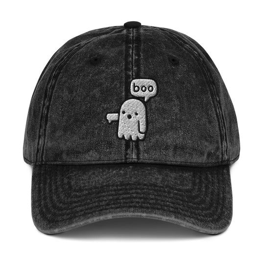 Boo Ghost Halloween Vintage Baseball Cap