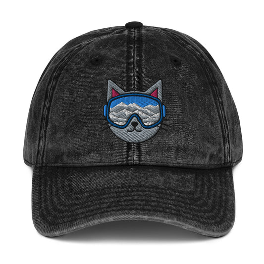 Kitty Cat Ski Goggles Vintage Baseball Cap