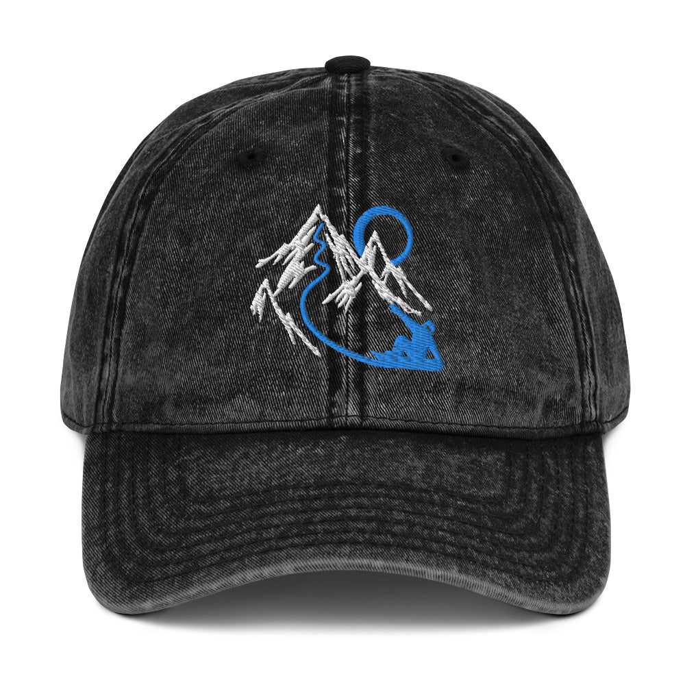 Mountain Snowboarder Vintage Baseball Cap