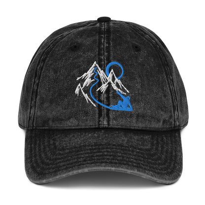 Mountain Snowboarder Vintage Baseball Cap