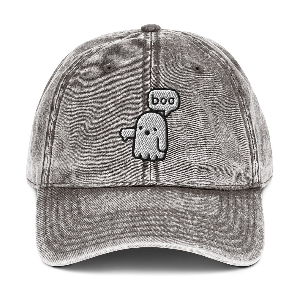 Boo Ghost Halloween Vintage Baseball Cap