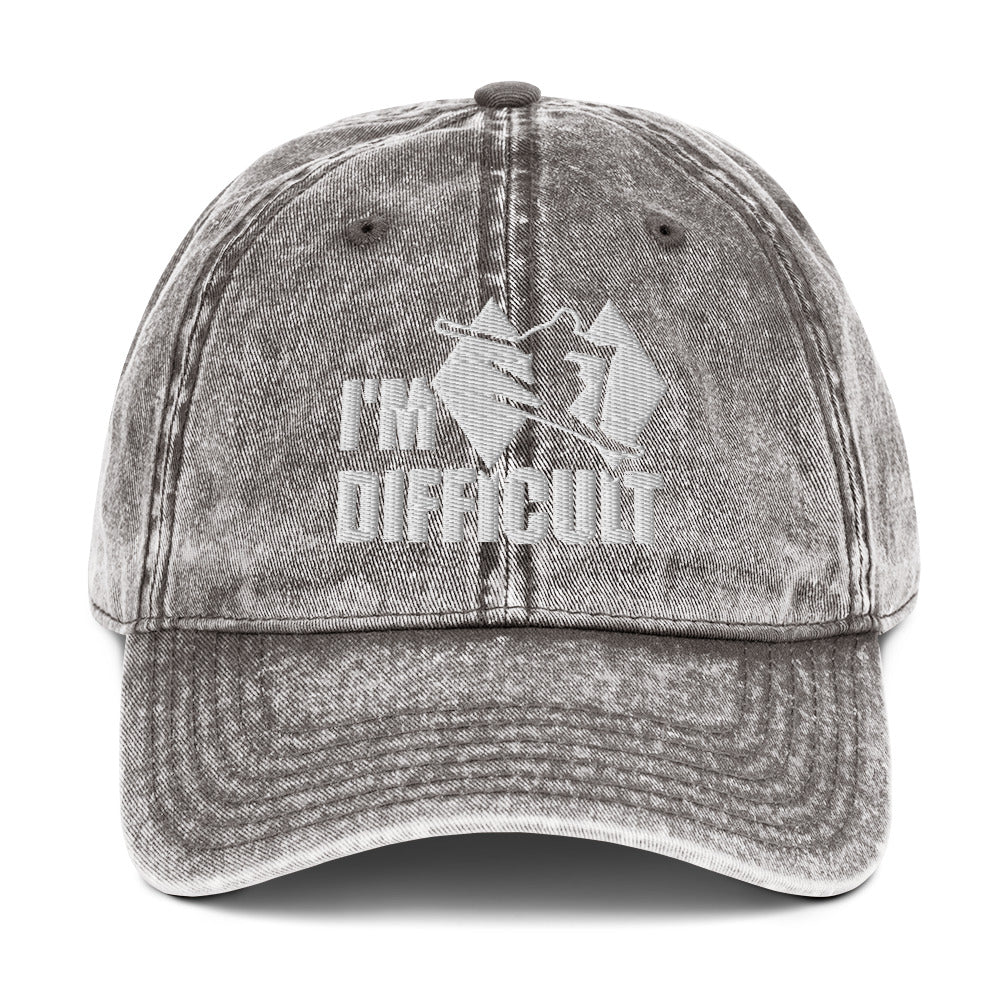 I'm Difficult Skiing Vintage Baseball Cap