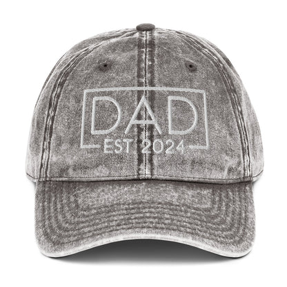 New Dad Est. 2024 Vintage Baseball Cap