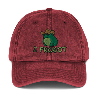 I Frogot Vintage Baseball Cap