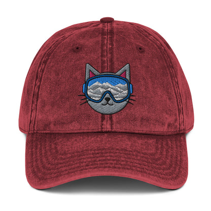 Kitty Cat Ski Goggles Vintage Baseball Cap