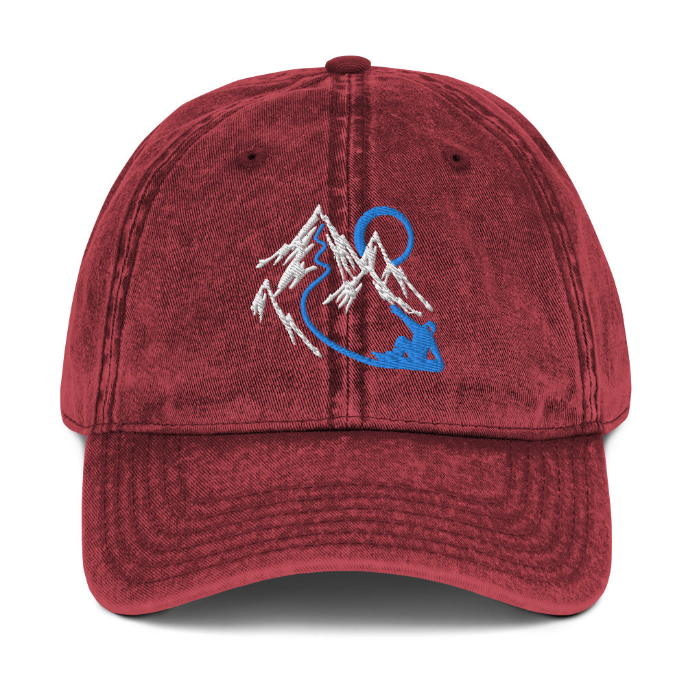 Mountain Snowboarder Vintage Baseball Cap