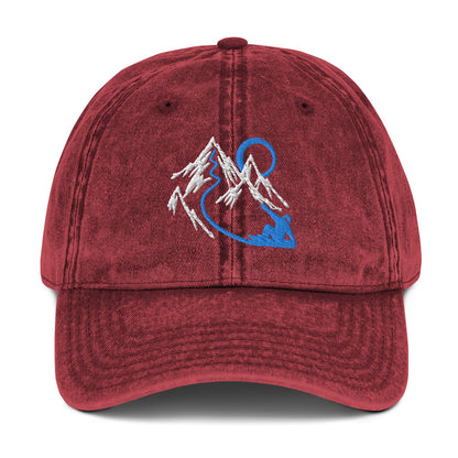 Mountain Snowboarder Vintage Baseball Cap