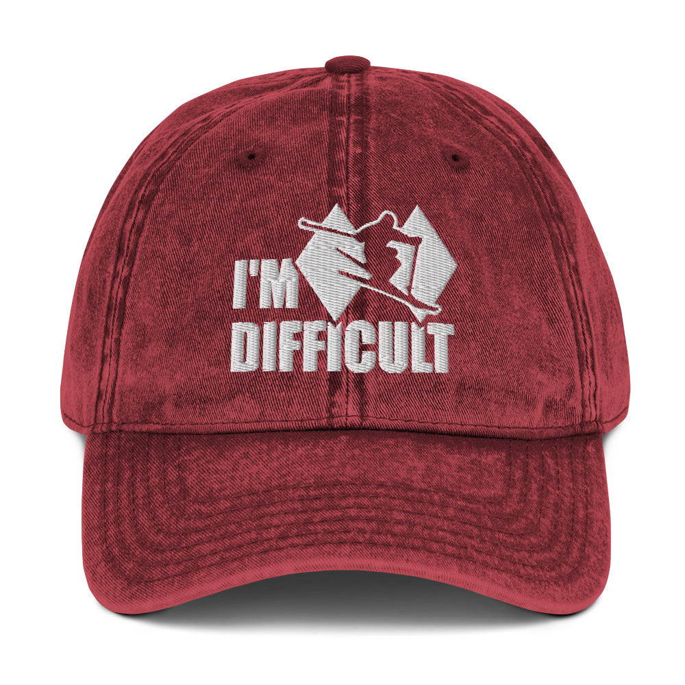 I'm Difficult Skiing Vintage Baseball Cap