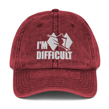 I'm Difficult Skiing Vintage Baseball Cap