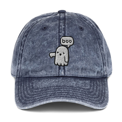 Boo Ghost Halloween Vintage Baseball Cap