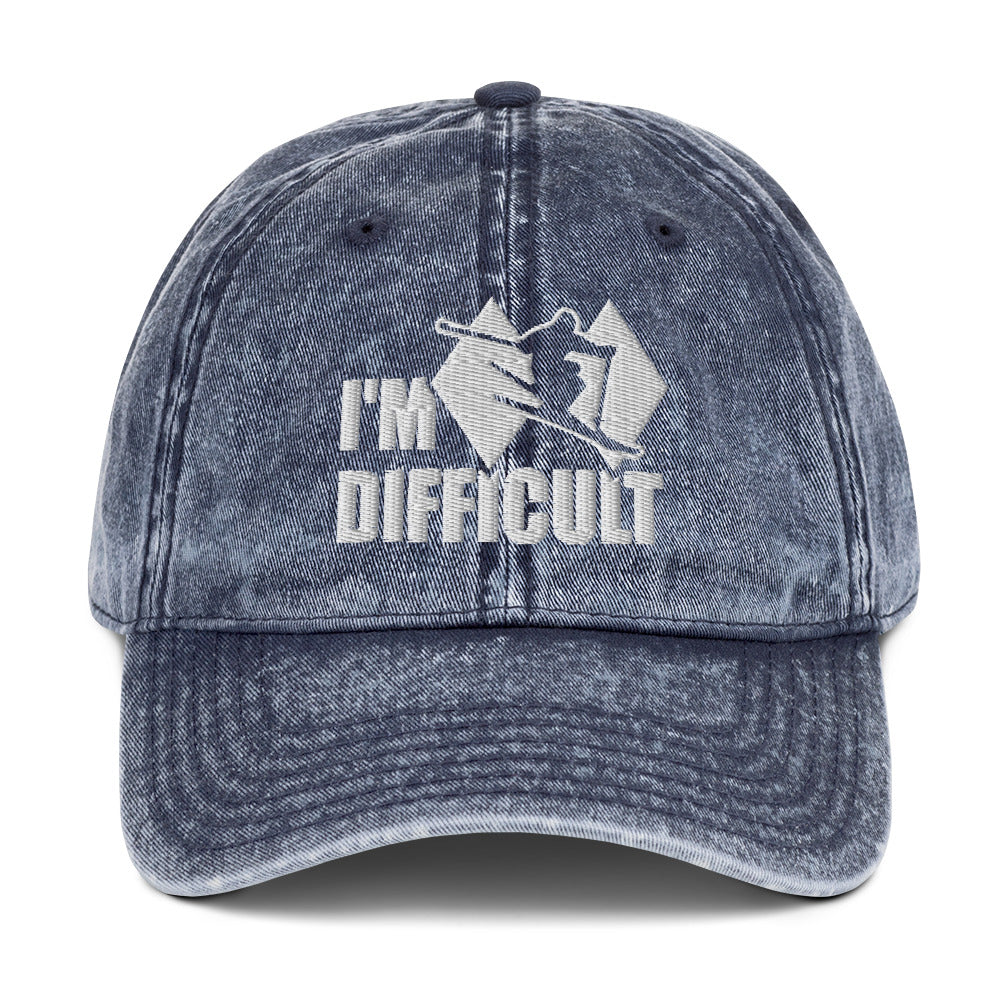 I'm Difficult Skiing Vintage Baseball Cap