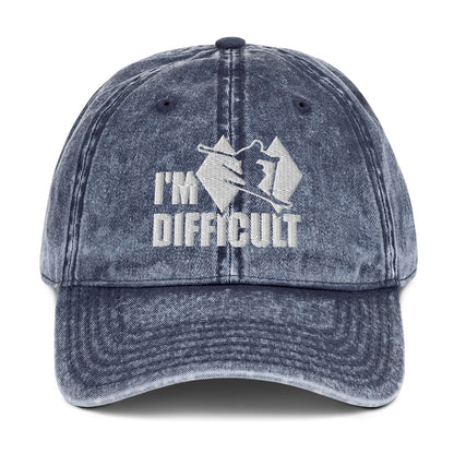 I'm Difficult Skiing Vintage Baseball Cap