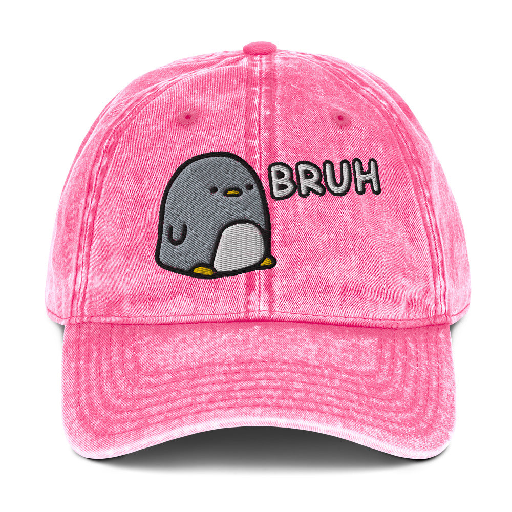 Bruh Penguin Vintage Baseball Cap