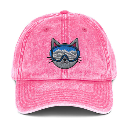 Kitty Cat Ski Goggles Vintage Baseball Cap