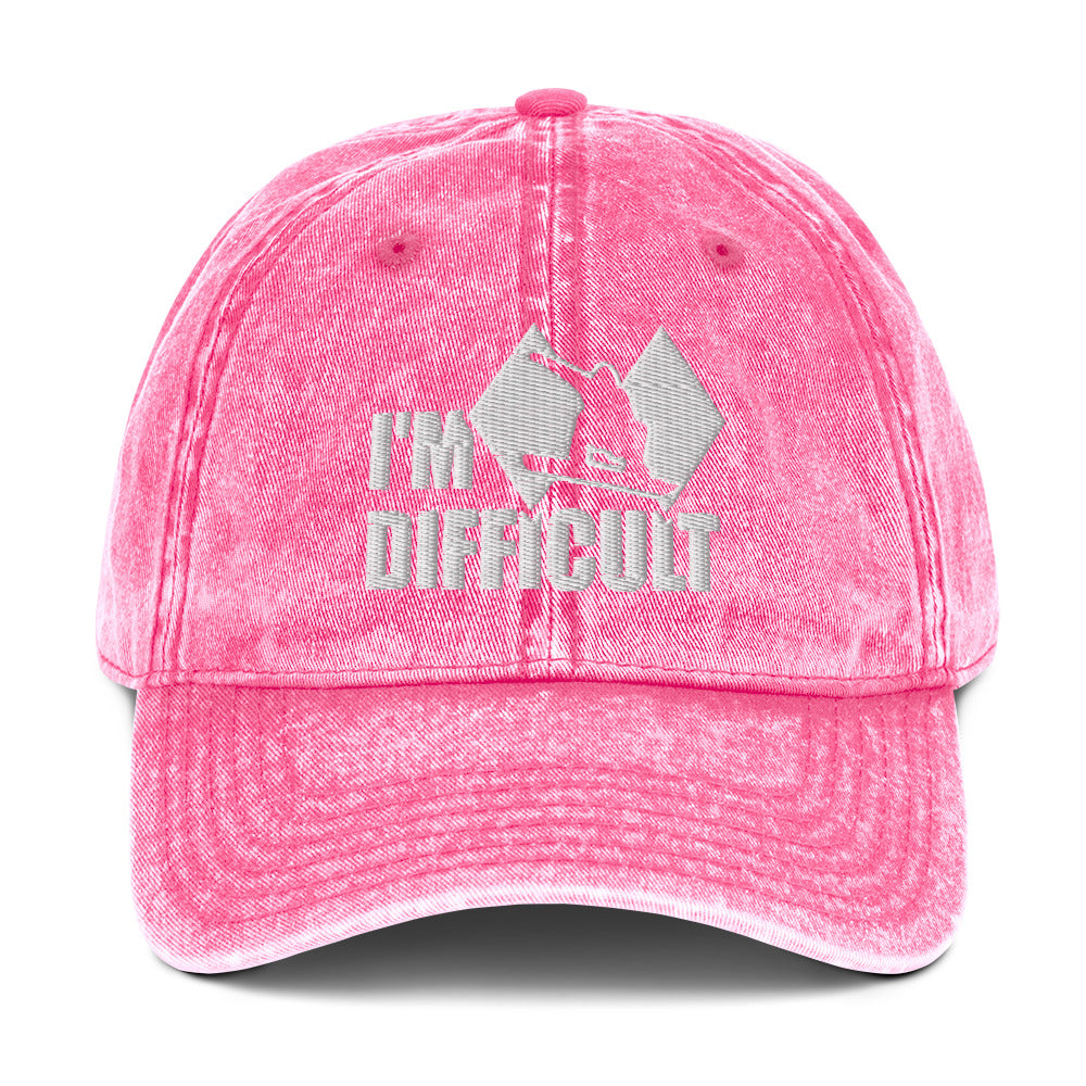 I'm Difficult Snowboarding Vintage Baseball Cap