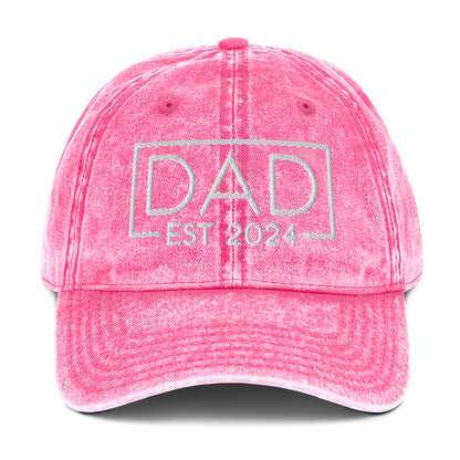 New Dad Est. 2024 Vintage Baseball Cap