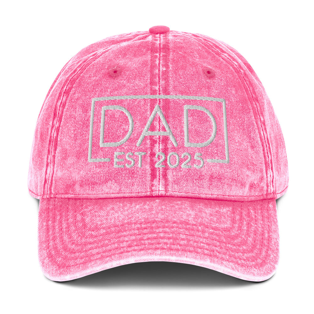 New Dad Est. 2025 Vintage Baseball Cap