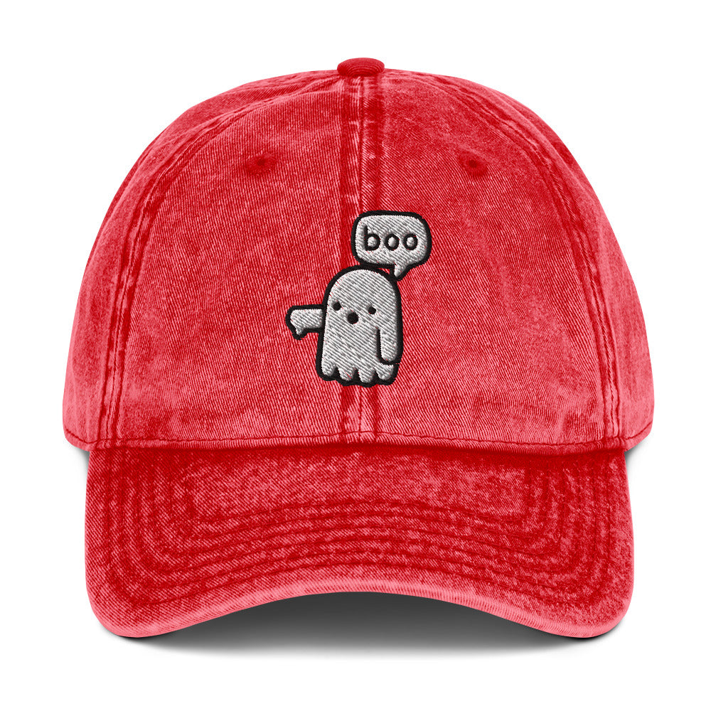 Boo Ghost Halloween Vintage Baseball Cap