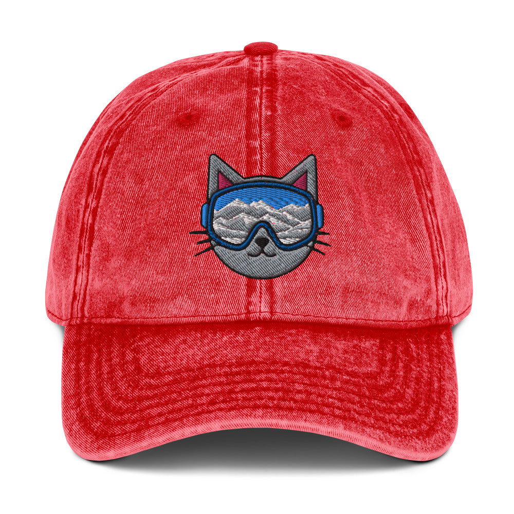 Kitty Cat Ski Goggles Vintage Baseball Cap