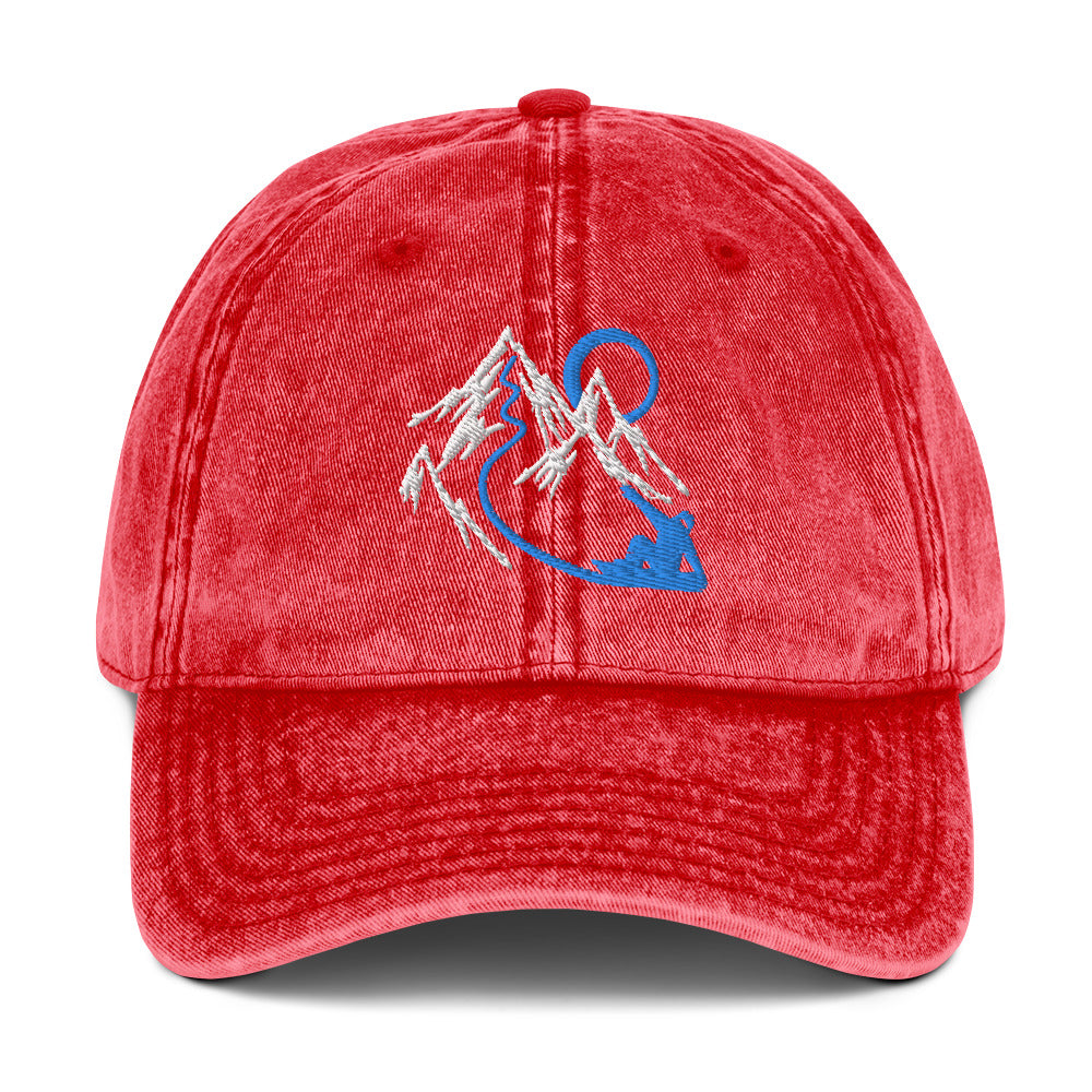 Mountain Snowboarder Vintage Baseball Cap