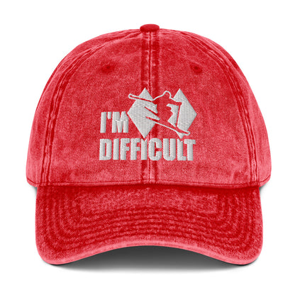 I'm Difficult Skiing Vintage Baseball Cap