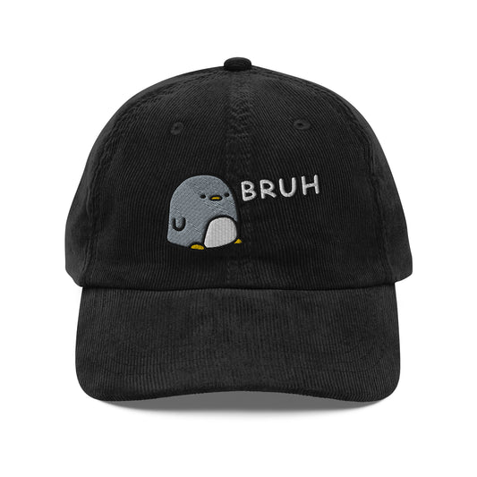Bruh Penguin Corduroy Cap