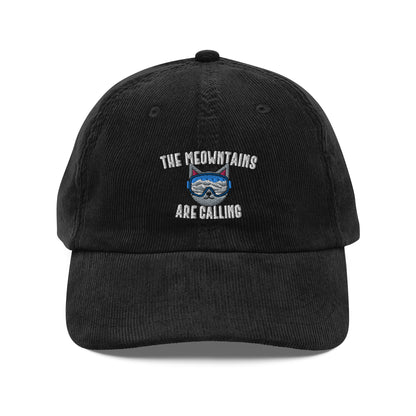 The Meowntains Are Calling Skiing Corduroy Cap