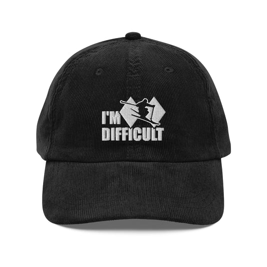 I'm Difficult Skiing Corduroy Cap