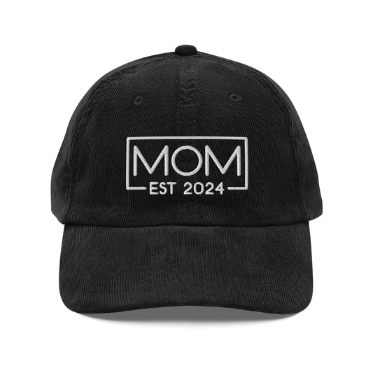 New Mom Est. 2024 Corduroy Cap