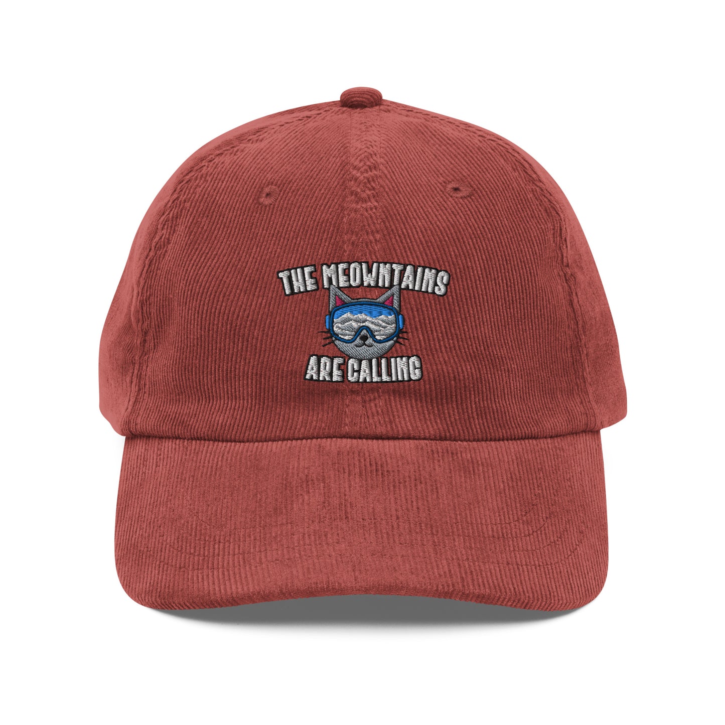 The Meowntains Are Calling Skiing Corduroy Cap