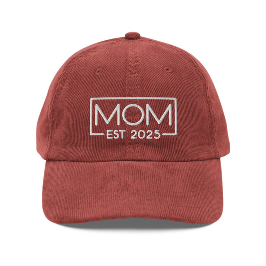 New Mom Est. 2025 Corduroy Cap